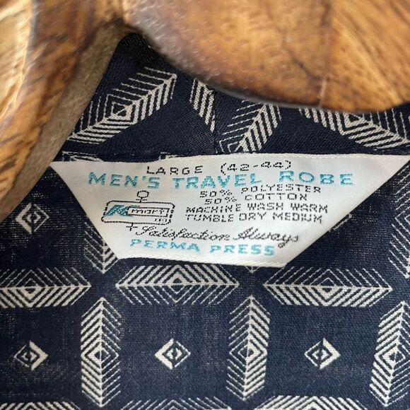 New Vintage Men’s Kmart Travel Robe Dark Blue L - Picture 3 of 5